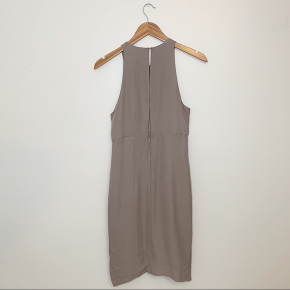 La Fee Verte Taupe High Neck Wrap Dress Size S - Picture 2 of 7
